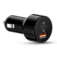 GENIUS Auto punjač USB-C PD i USB-A QC