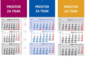 Zidni trodjelni kalendar